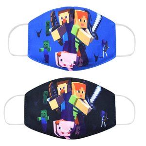 2Pcs Minecraft Cotton Masks Mouth Cover for Kids